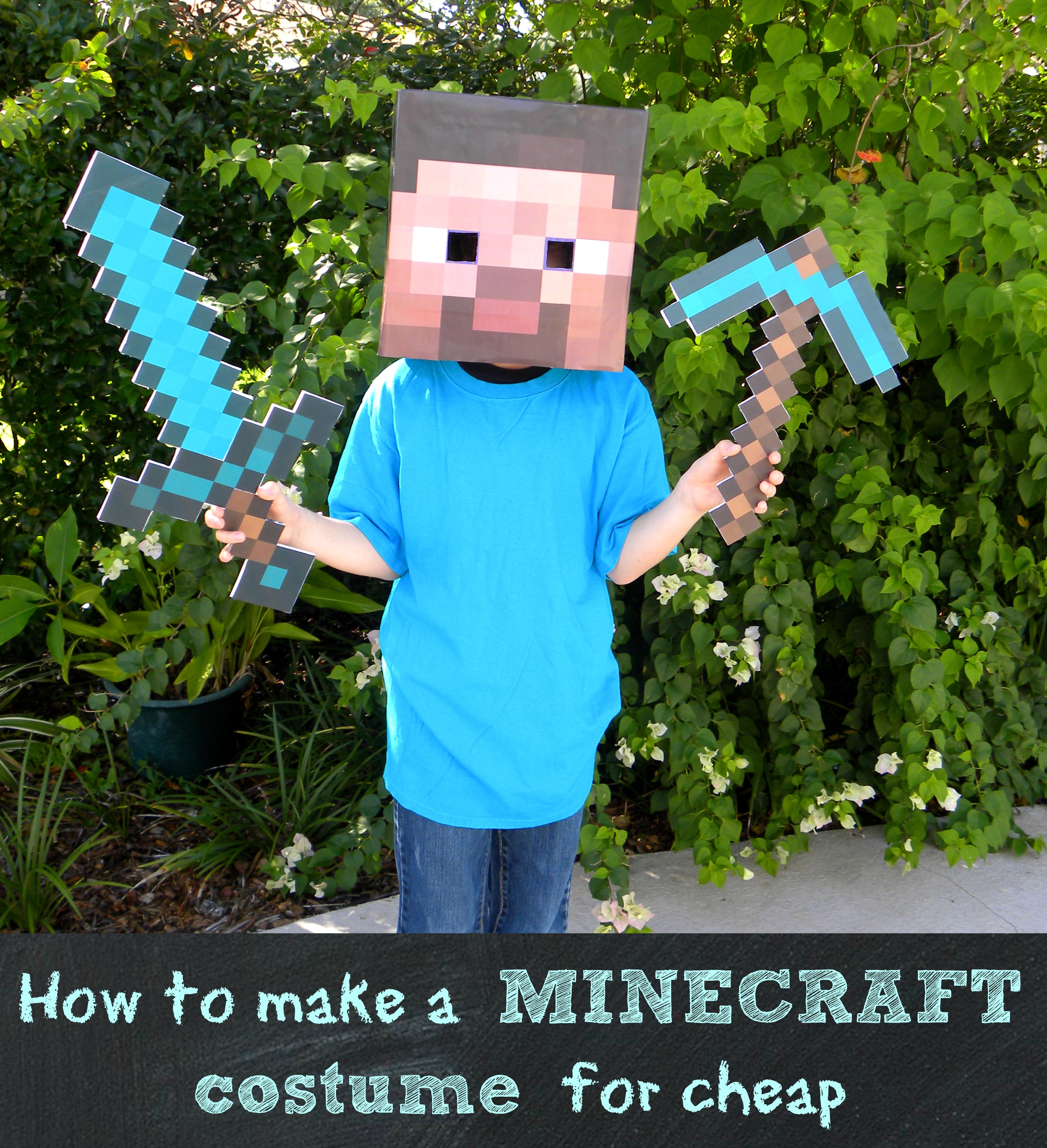 minecraft steve costume template