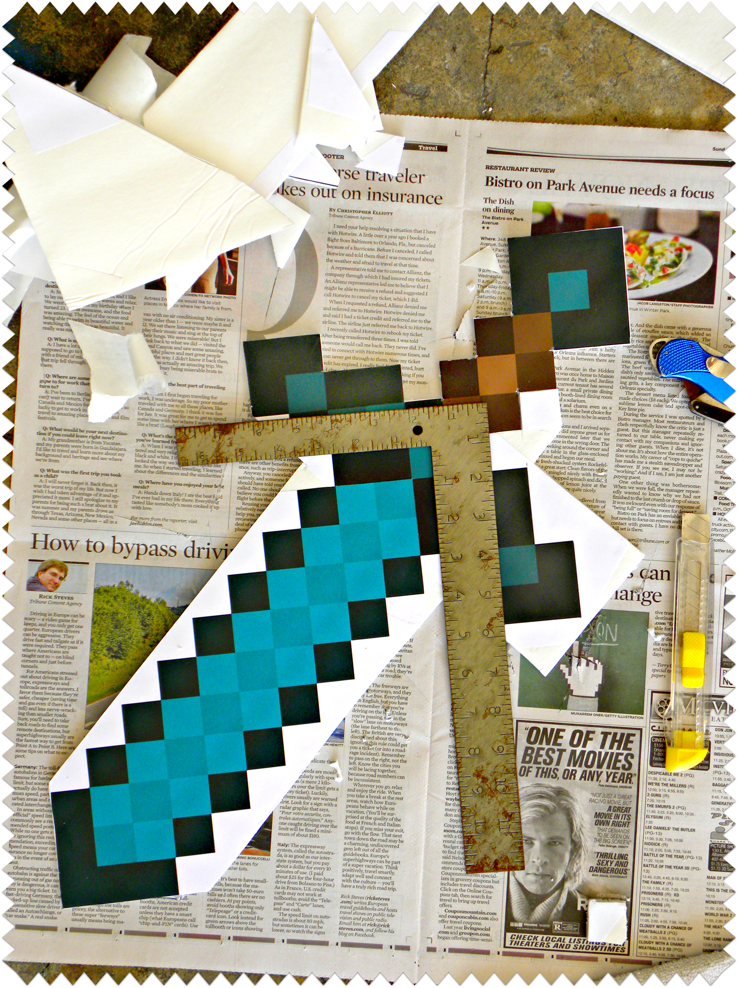 steve minecraft costume sword