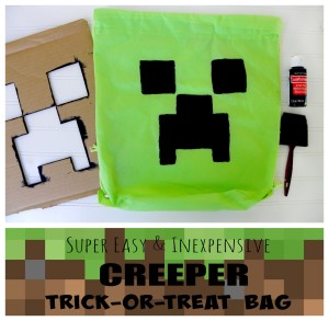 Super Easy & Cheap CREEPER Tric-or-treat bag