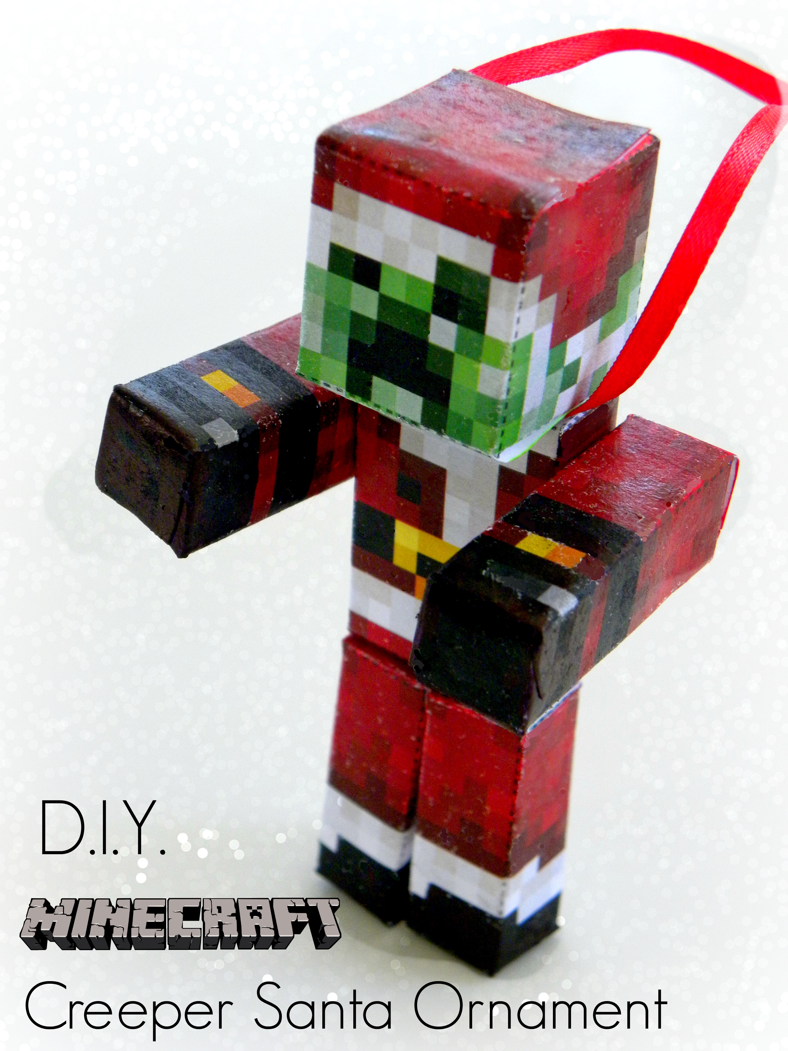 Diy Minecraft Creeper Santa Ornament Kerryannmorgan Com