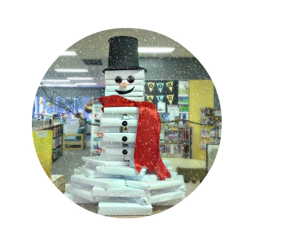 Frosty the book snowman — a holiday library display