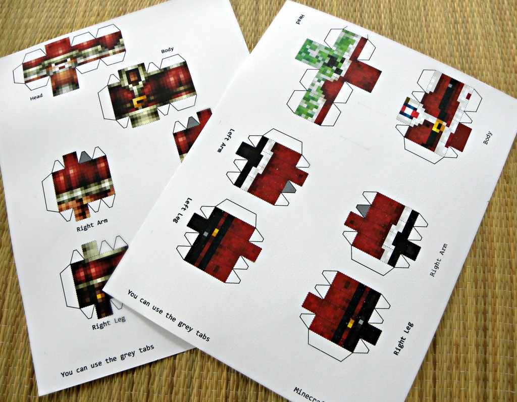 minecraft papercraft, minecraft santa, minecraft christmas