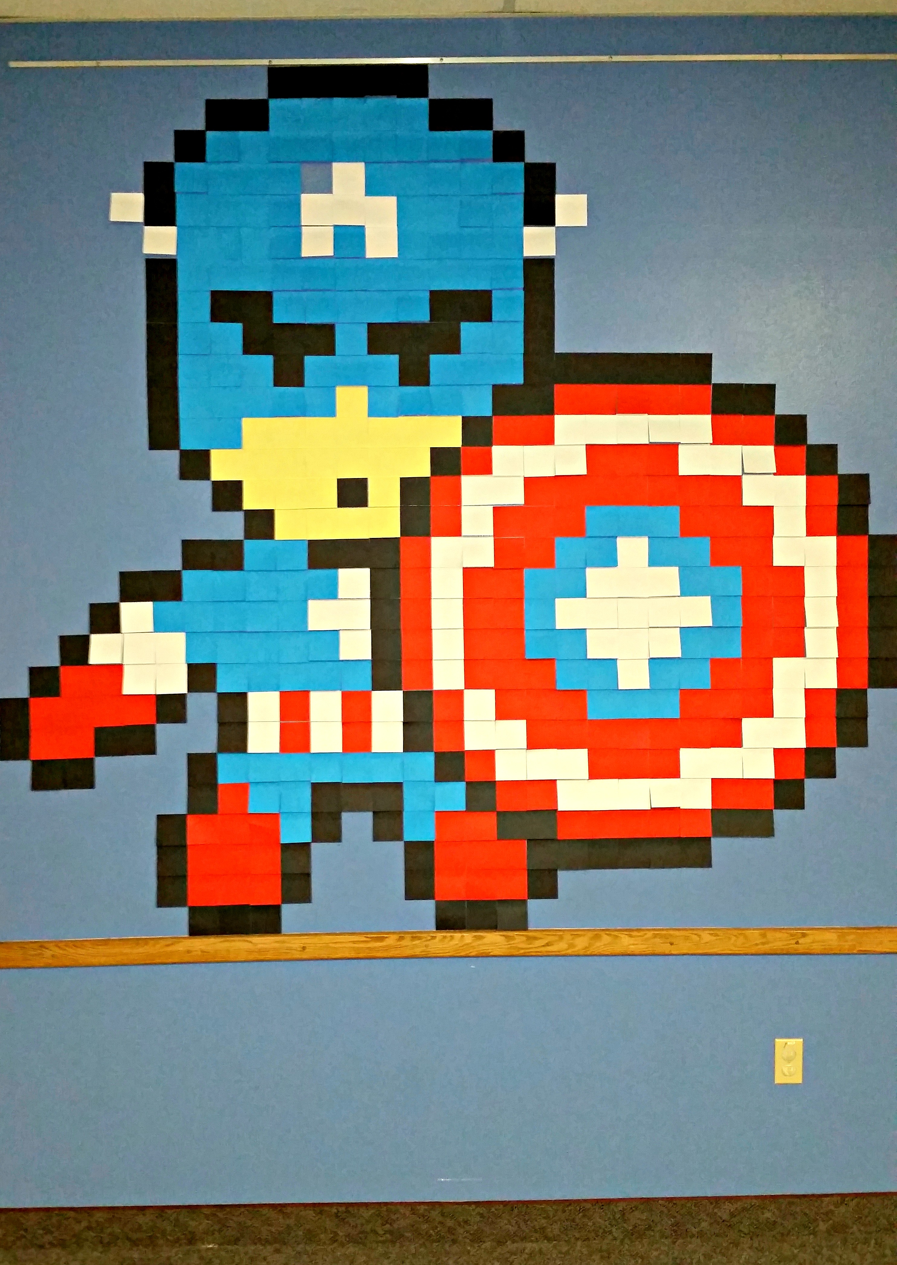 Post-it Note Captain America — Super fun display for your library, classroom or superhero party! #SRP2015  #Avengers