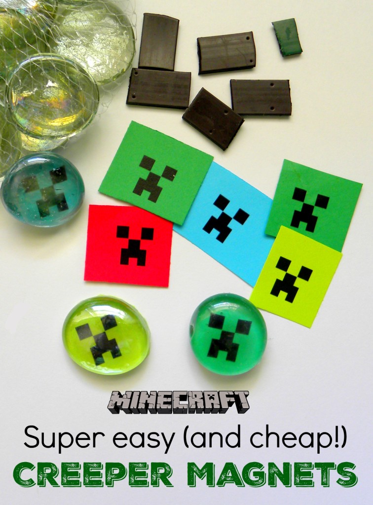 Super Easy (& cheap!) Minecraft Magnets -- great party favor or craft